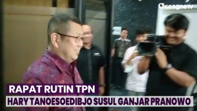 Tiba di Gedung High End, Hary Tanoesoedibjo Susul Ganjar Pranowo di Rapat Rutin TPN