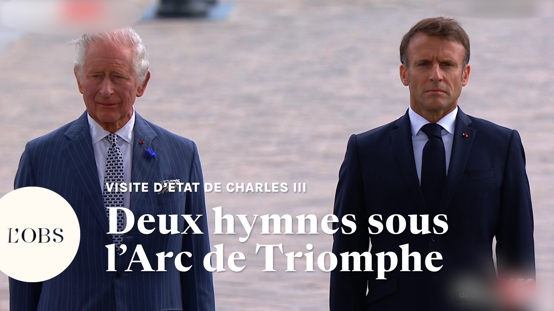Visite de Charles III : "God Save the King" et la "Marseillaise" résonnent sous l'Arc de Triomphe