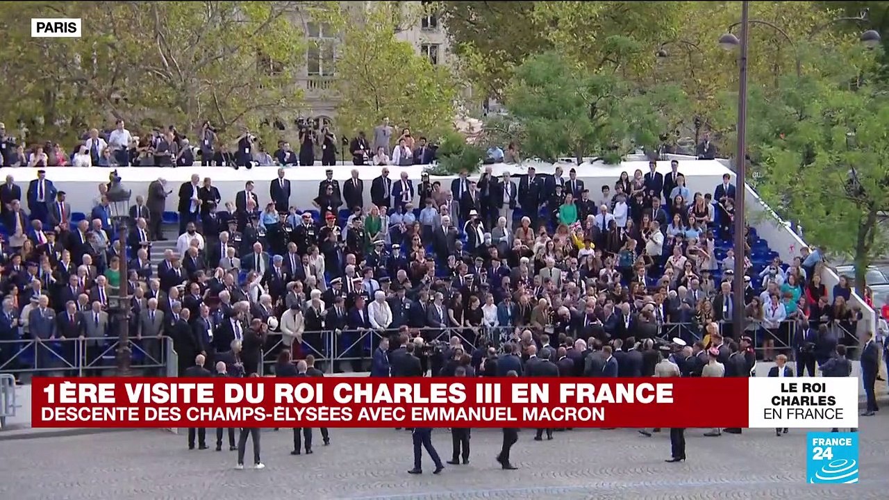 Charles III en France : descente des Champs-Elysées avec Emmanuel Macron