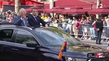 Regardez Charles III et Emmanuel Macron qui ont descendu les Champs-Elysées en saluant la foule, escortés par 136 chevaux de la Garde républicaine