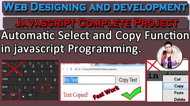 Text Copy Button | Javascript Copy Text to Clipboard | JavaScript Tutorial for Beginners Mr Tech 001