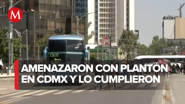 Manifestantes de la CNTE bloquean avenida Insurgentes y Paseo de la Reforma en CdMx