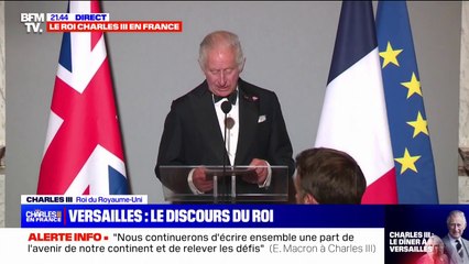 Charles III: "Je ne saurais vous dire à quel point mon épouse et moi-même sommes ravis d'être parmi vous ce soir et combien nous sommes touchés par le magnifique accueil qui nous a été réservé"