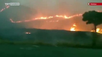 Malatya'da dağlık alanda yangın