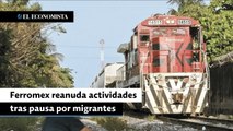 Ferromex reanuda actividades tras pausa por migrantes