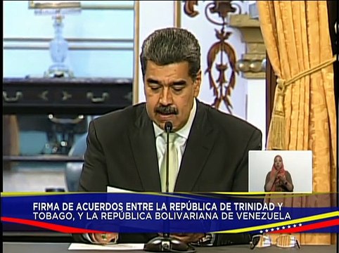 Presidente Nicolás Maduro firma acuerdos entre Venezuela y la República de Trinidad y Tobago