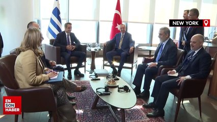 Cumhurbaşkanı Erdoğan, Yunanistan Başbakanı Miçotakis’le görüştü