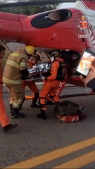 Motociclista é levado em estado grave no helicóptero do Corpo de Bombeiros ao Hospital de Base