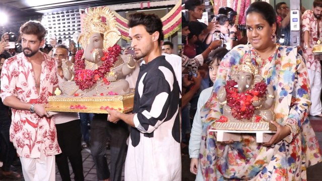 Salman Khan Family Ganpati Visarjan 2023 by Sister Arpita Sharma at Galaxy Apartments | Full Video