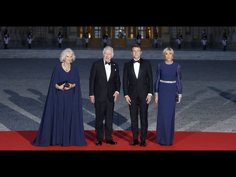 Brigitte Macron et Camilla assorties pour le dîner d'Etat à Versailles, la reine parée d'un impressi