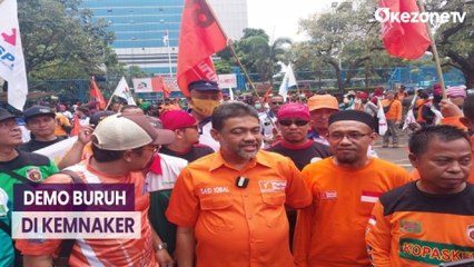 Demo Buruh di Kemnaker, Polisi Kawal Arus Lalin