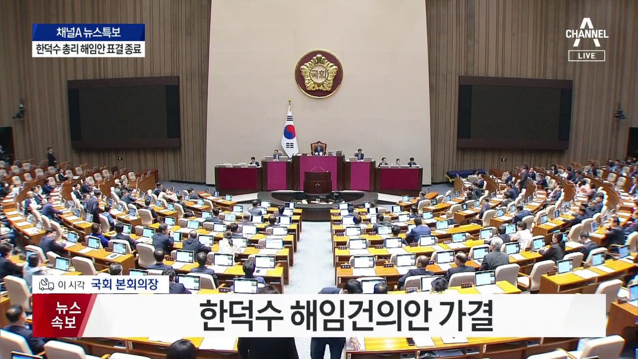 한덕수 국무총리 해임건의안 가결