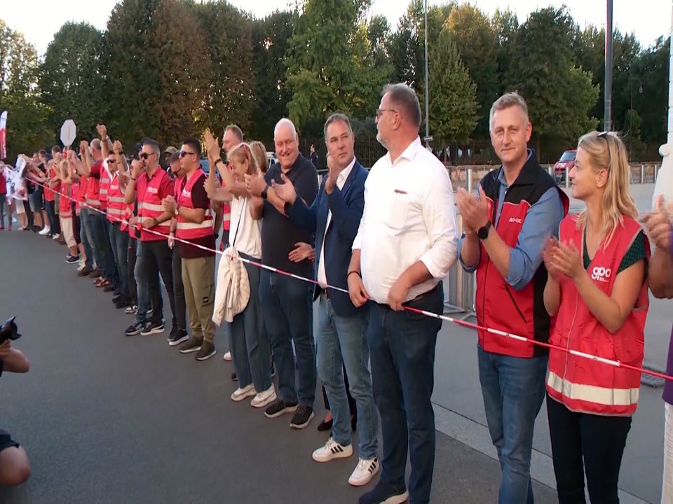 Menschenkette des ÖGB forderte Ende der Teuerung