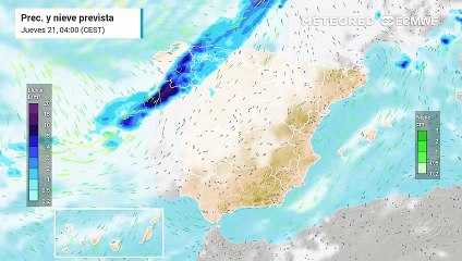 Las lluvias previstas con el frente frío en España y la evolución posterior