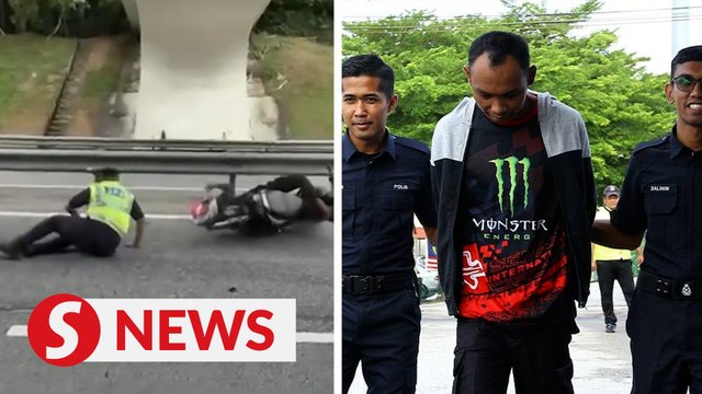 Motorcyclist in viral video fined RM5,000 for crashing into JPJ officer