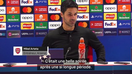 Arteta : “Une belle soirée après une si longue absence”