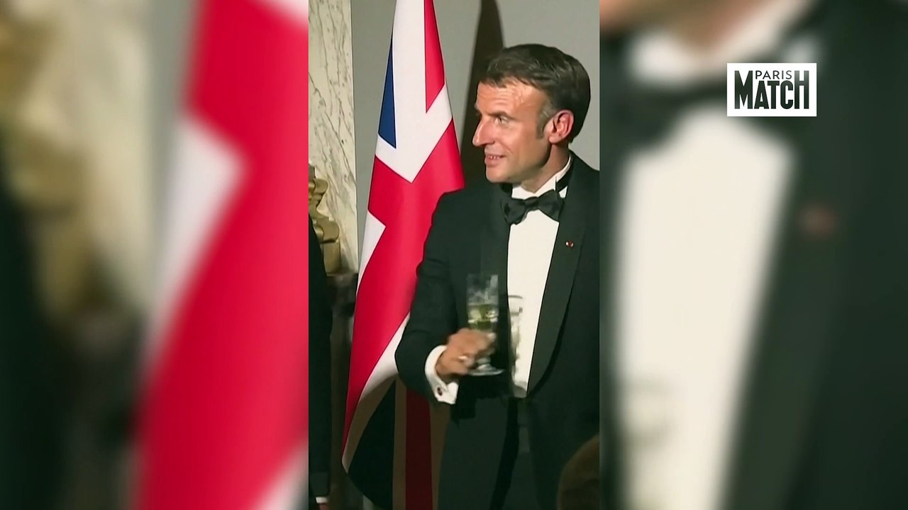 Charles III et Emmanuel Macron trinquent à Versailles