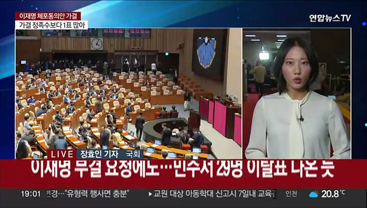 국회 이재명 체포동의안 가결…찬성 149명, 반대 136명