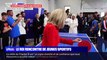 Visite de Charles III en France: Regardez la reine Camilla et Brigitte Macron s'affronter lors d'un match de ping pong à Saint-Denis - VIDEO
