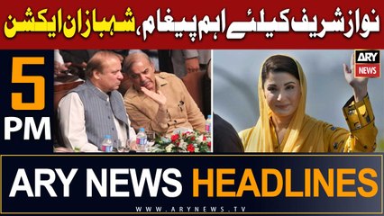 ARY News 5 PM Headlines 21st September 2023 | Nawaz Sharif Kay Liye Aham Paigham
