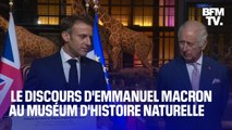 Le discours d'Emmanuel Macron devant le roi Charles III au Muséum d'Histoire naturelle