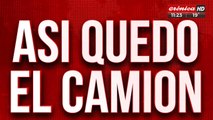 Así quedó el camión con el que chocó Huguito Flores