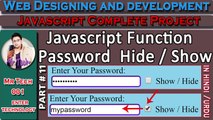 Password Hide Show Button in Javascript | javascript tutorial for beginners in hindi | Mr Tech 001