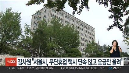 감사원 "서울시, 무단휴업 택시 단속 않고 요금만 올려"