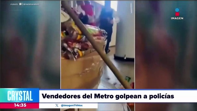Vendedores del Metro CDMX y policías protagonizan pelea