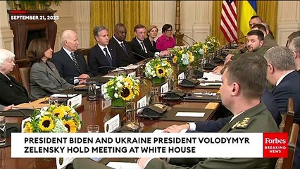 Biden And Zelensky Hold Meeting With Their Teams At The White House
