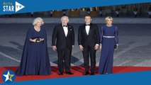 Charles III en France  Brigitte Macron et Camilla accordées, duel de robes de soirée bleu roi