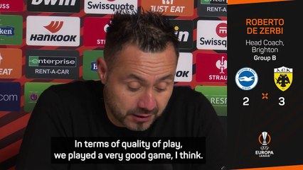 De Zerbi sees the positives as Brighton suffer defeat in European debut