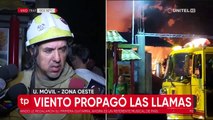 Bomberos con problemas en hidrantes para sofocar incendio cerca a Las Cabañas del Piraí