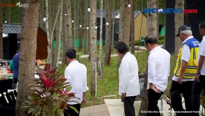 Suasana Presiden Jokowi Sarapan Bersama Menteri di IKN Pagi Ini