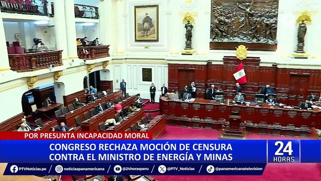 Congreso rechaza moción de censura contra ministro de Energía y Minas, Óscar Vera Gargurevich