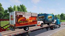 Double Flatbed Trailer Truck vs Speedbumps - Train vs Cars - Tractor vs Train - BeamNG.Drive#30