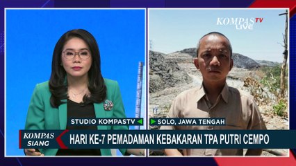 Detik-Detik Helikopter Siram Titik Api di TPA Putri Cempo Solo