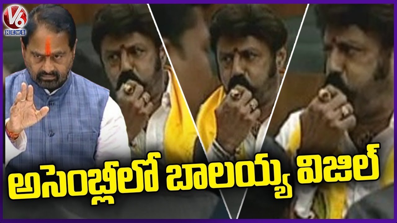 yt1s.com - Balakrishna Behaviour In AP Assembly  TDP MLAs Protest In Assembly  V6 News_720p