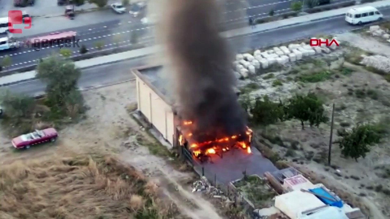 Avanos yolunda depo yangını