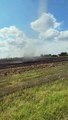 Dust Devil Moves Through Harvested Corn Field