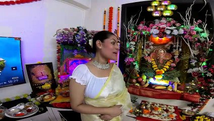 Ganpati Pooja At Home With Parkash Tiwari Madhur Karishmaa Rao Dutt Shailu And Rohit Shashtri