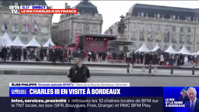 Bordeaux: le roi Charles III quitte la place de la Bourse en direction d'une forêt expérimentale située aux alentours de la métropole