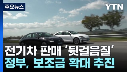 국내 전기차 판매 '뒷걸음질'...정부 "보조금 확대" / YTN