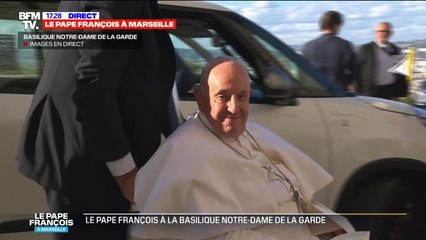 Marseille: le pape et sa délégation arrivent à la basilique Notre-Dame de la Garde