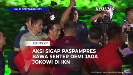 Aksi Sigap Paspampres Bawa Senter Demi Jaga Jokowi di IKN