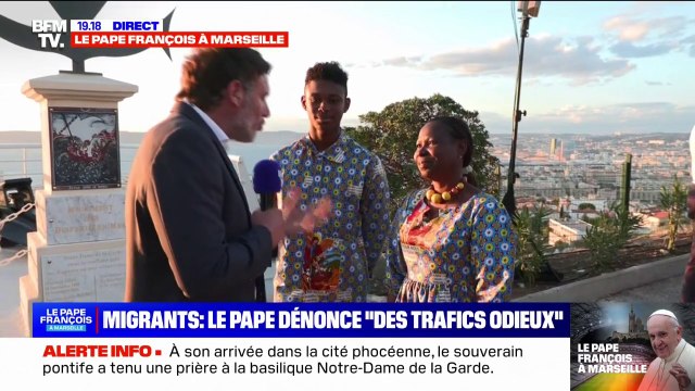 Je suis très content que le pape ait partagé ce message : Véronique et son fils Michel, tous deux réfugiés maliens, ont assisté au discours du pape François sur les migrants en Méditerranée