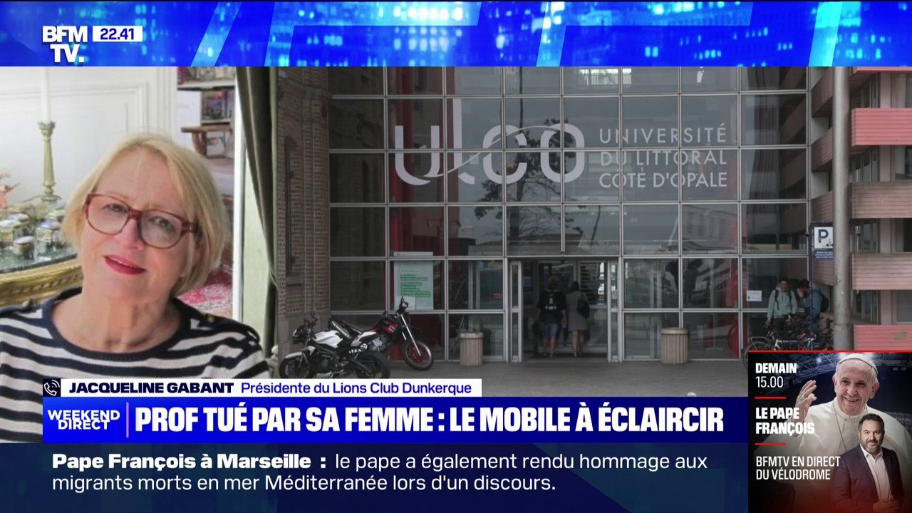 Professeur tué par sa femme à Dunkerque: "J'ai vraiment l'impression que, depuis lundi, on ne parle pas du tout de la personne que j'ai connue", témoigne Jacqueline Gabant (présidente du Lions Club Dunkerque)