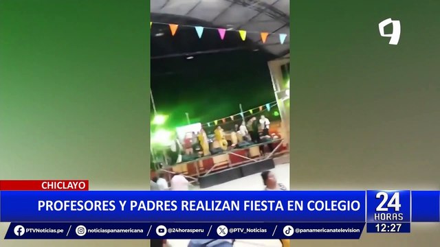 Pese a estar prohibido: padres y docentes hacen fiesta en colegio con orquesta y licor