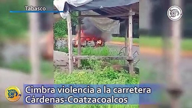 Cimbra violencia a la carretera Cárdenas-Coatzacoalcos; reportan quema de vehículos y ataque a balazos