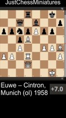Euwe sacrifices his Bishop and wins